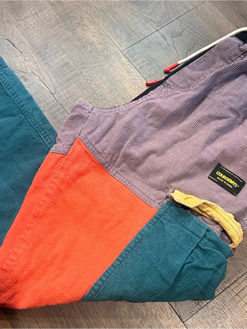 Aelfric Eden Colorblock Corduroy Pants — Purple, Teal & Orange